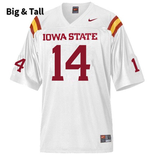 Iowa State Cyclones Men's #14 Aidan Bouman Nike NCAA Authentic White Big & Tall College Stitched Football Jersey OF42Y11DL